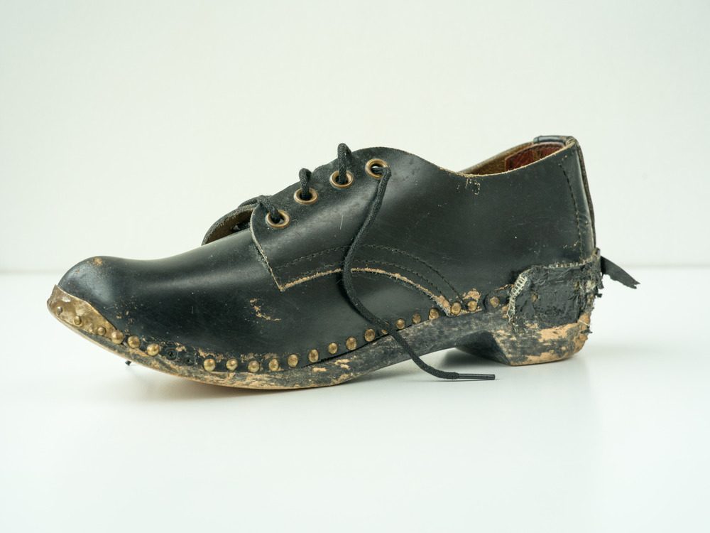 A traditional clog shoe