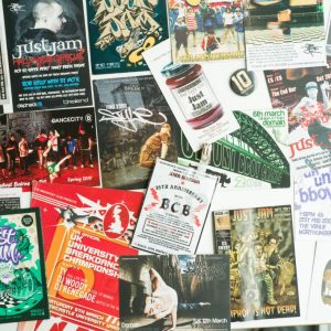 Breaking flyers donated to the Dance City archive by Conor O'Kane