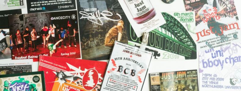 Breaking flyers donated to the Dance City archive by Conor O'Kane